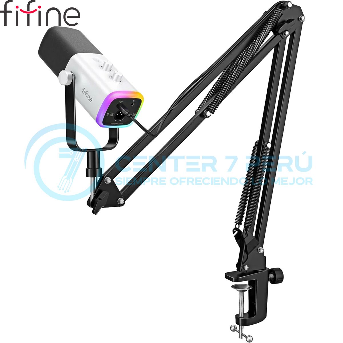 FIFINE - Micrófono Fifine AM8T WHITE con Brazo