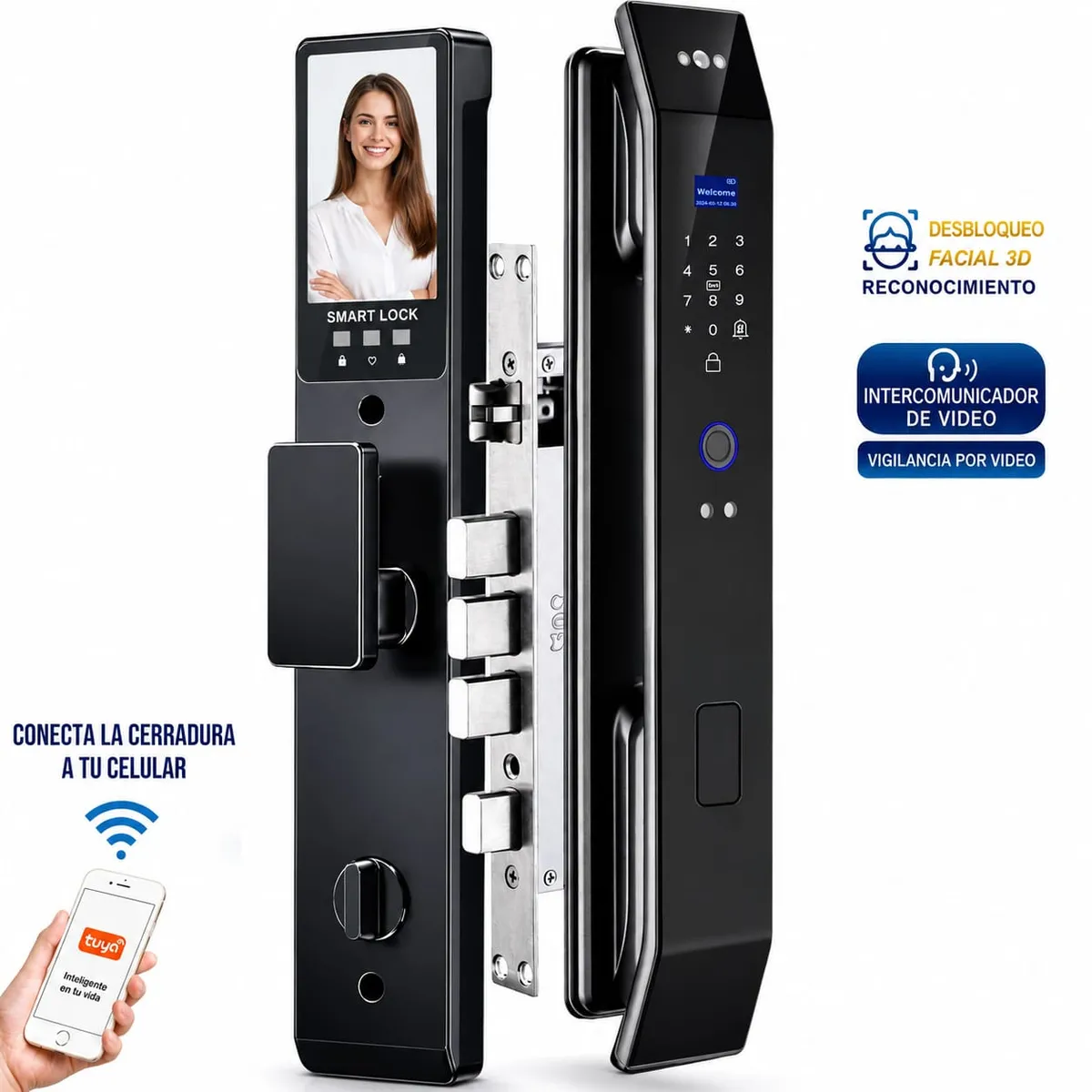 VLASS TECH - Cerradura Inteligente Digital con Reconocimiento facial y Videoportero s18+asesoria de instalación