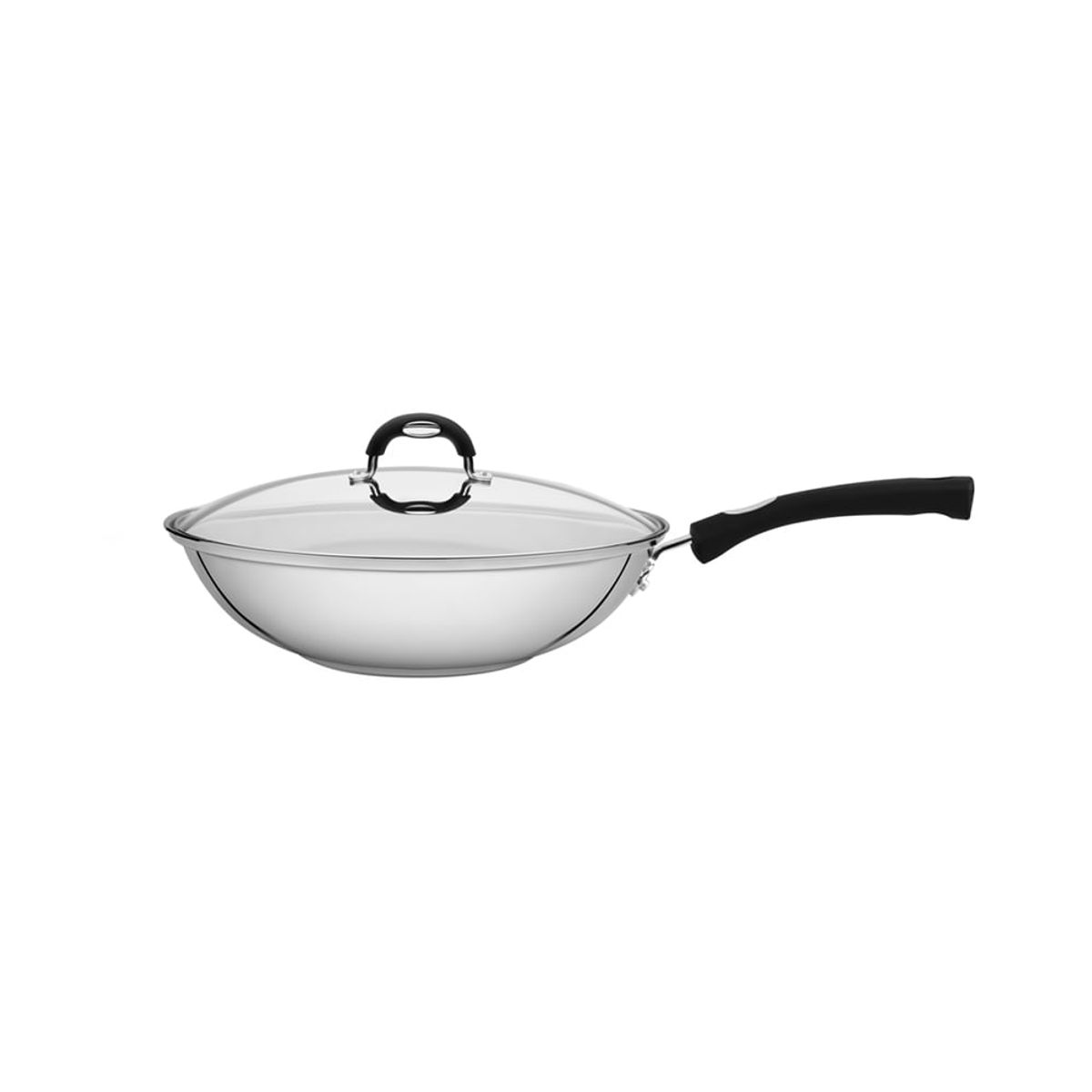 Sartén Wok de Acero Inoxidable Astro Silicone con tapa de 28 cm, marca TRAMONTINA - Foto Principal