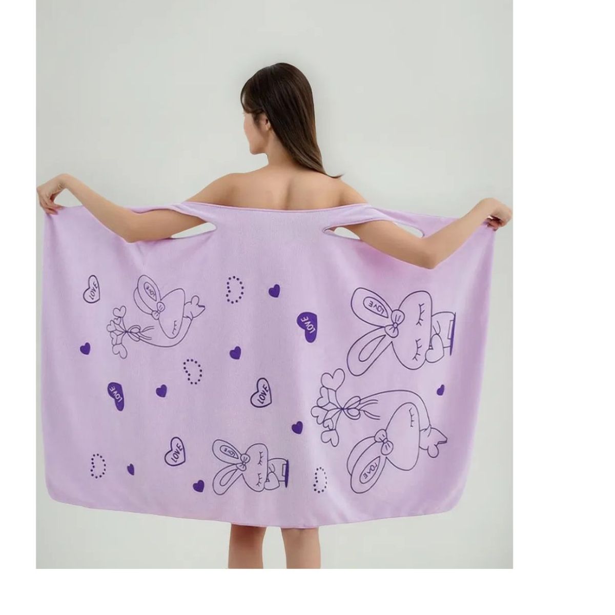 GENERICO - TOALLA BATA DE BAÑO MUJER-LILA
