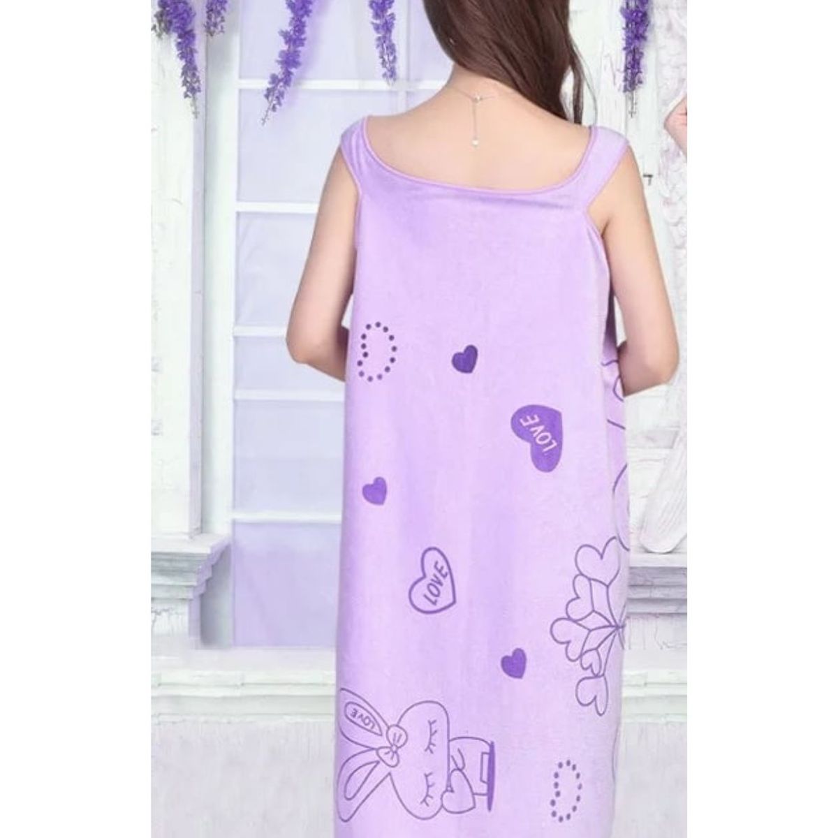 GENERICO - TOALLA BATA DE BAÑO MUJER-LILA