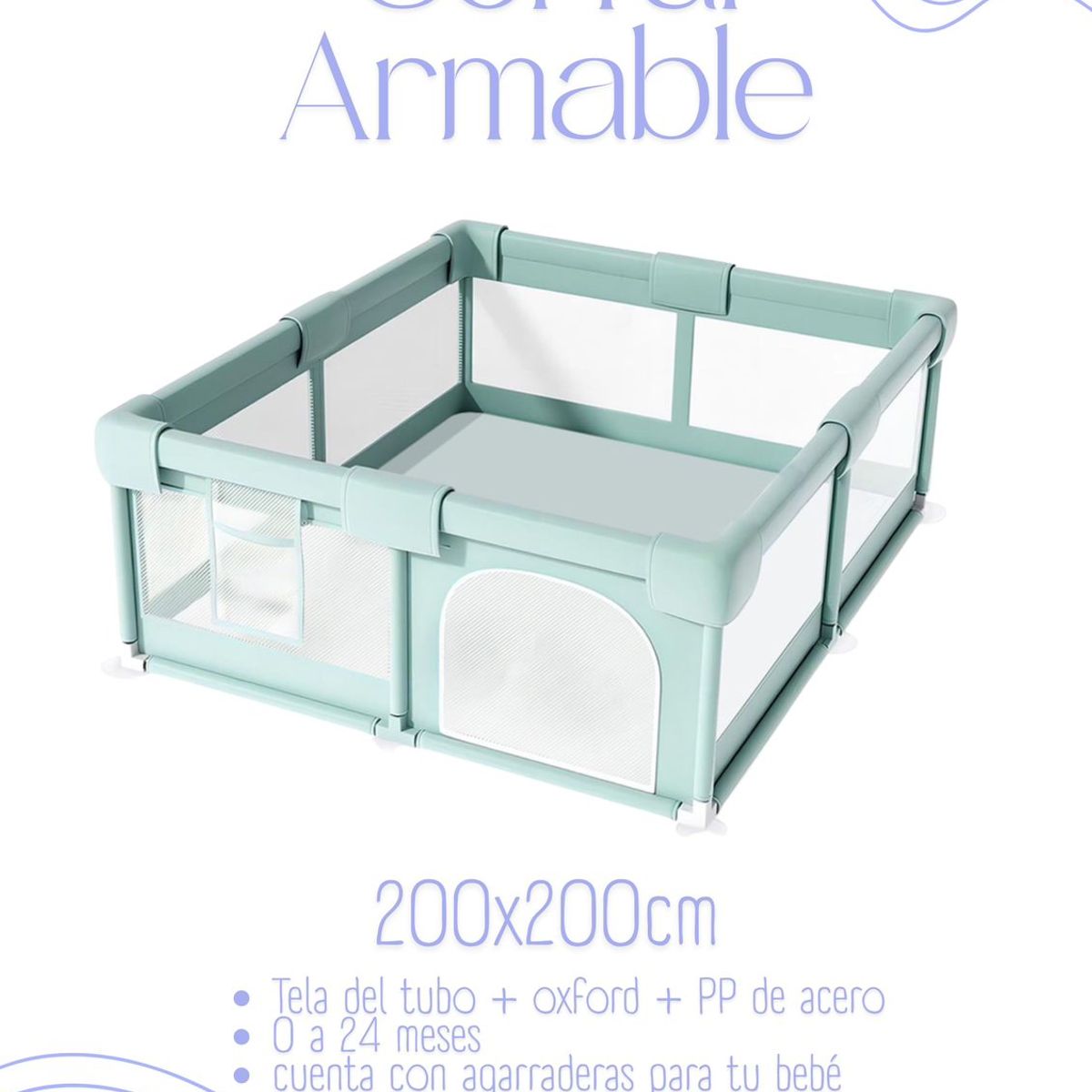 GENERICO - Corral Armable 200x200cm - COLOR VERDE