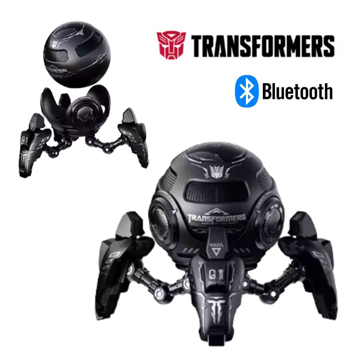 TRANSFORMERS - Parlante Bluetooth Inalámbrico Transformers con soporte Negro Portatil