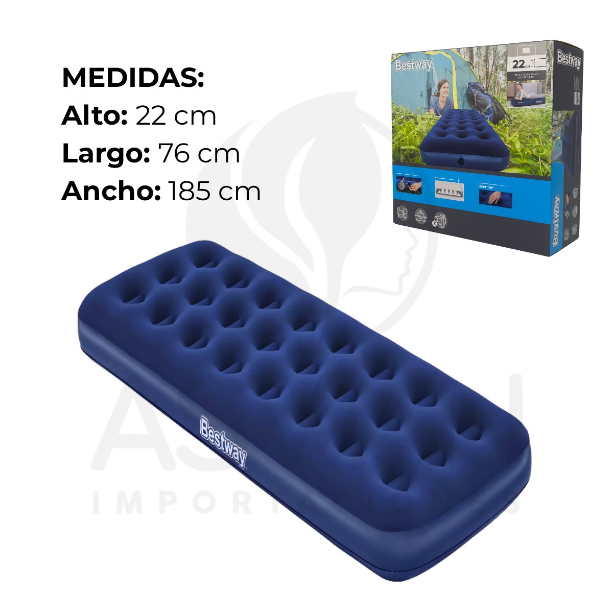 GENERICO - Colchón Inflable 1 Plaza - BESTWAY