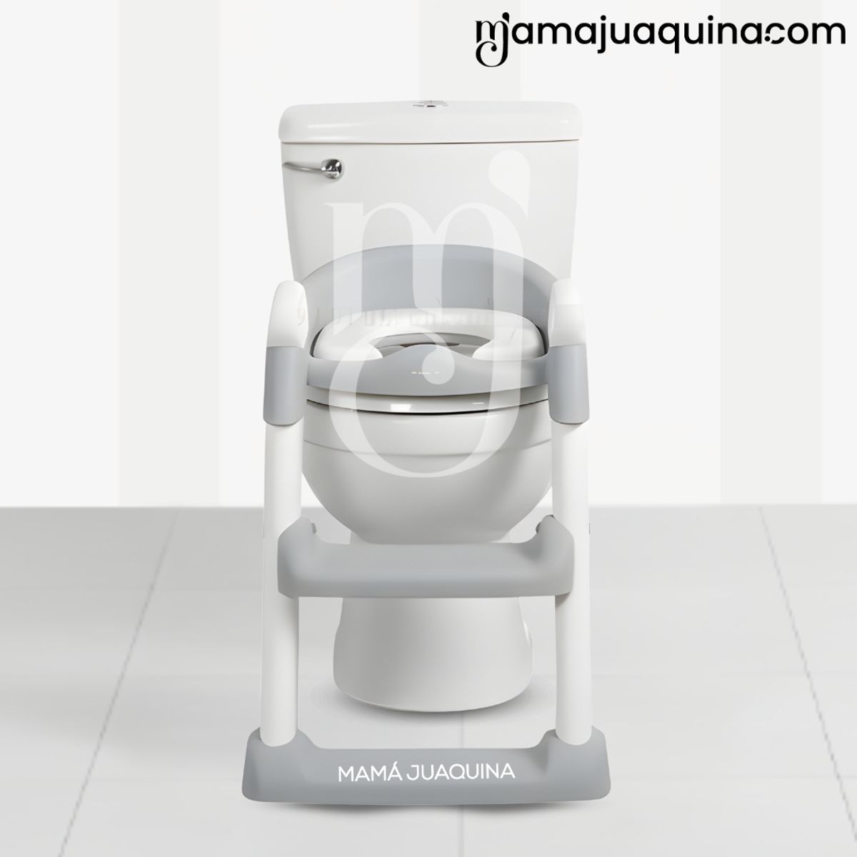 Baby - Escalera de Baño para Niños «SUZ» con Acolchado Gray