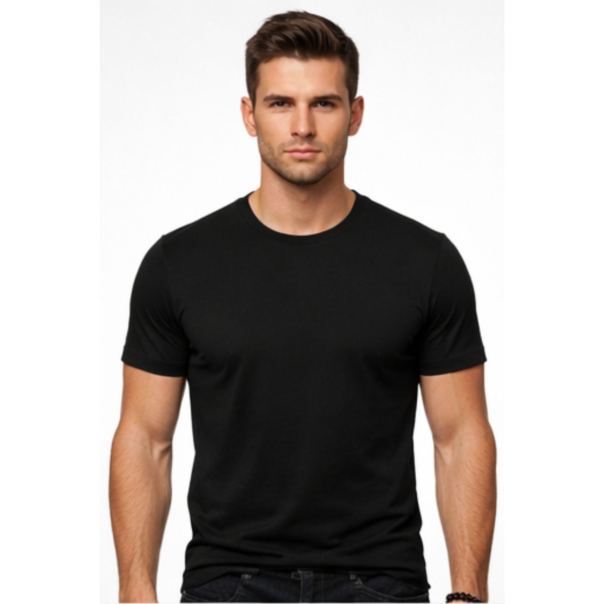 ENKI - Polo Slim Fit Hombre Enki Negro Manga Corta Cuello Redondo