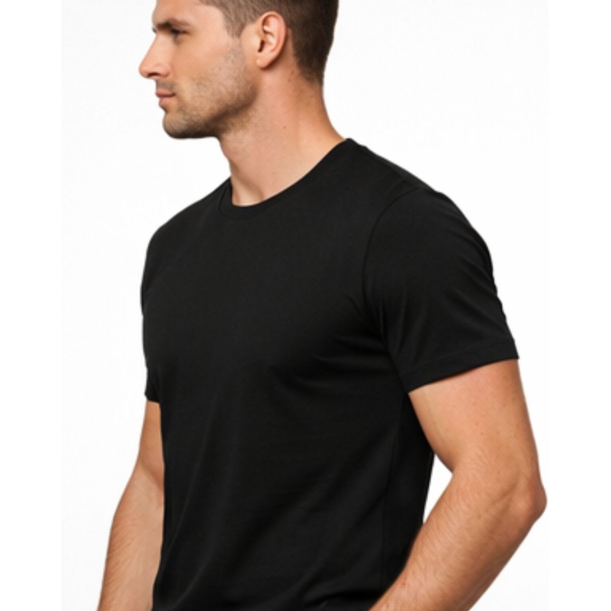 ENKI - Polo Slim Fit Hombre Enki Negro Manga Corta Cuello Redondo