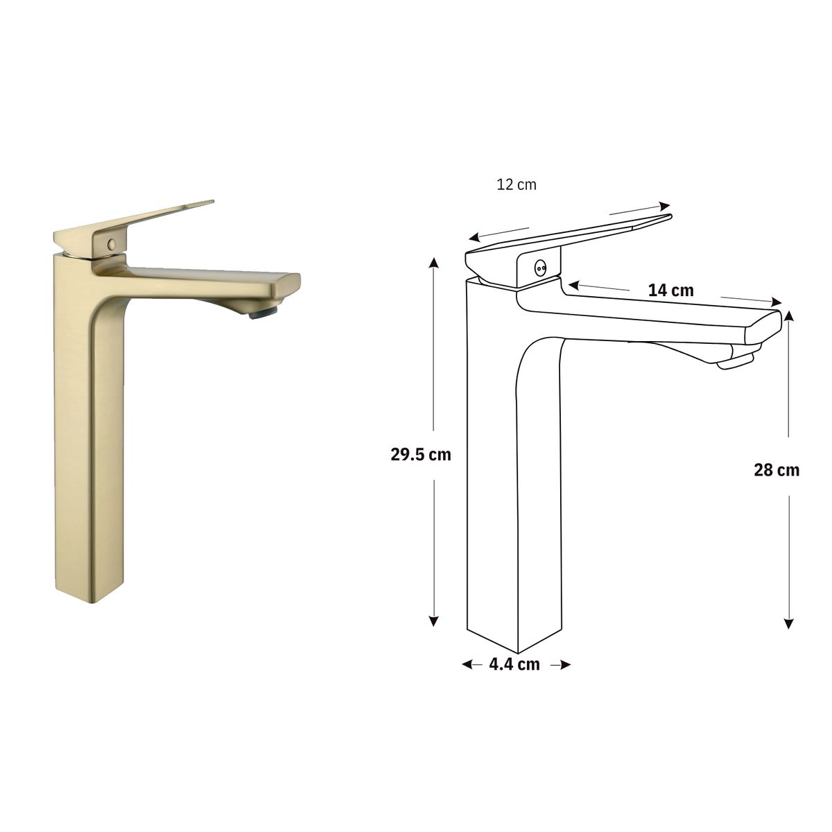 XM - Grifo Alto M8171A07 para lavadero baño