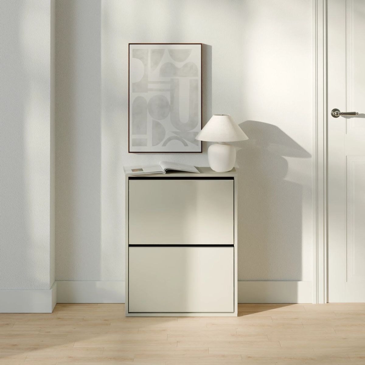 Zapatera con Corte para Zócalo Masiel 2 Puertas Gris R&R MUEBLES, marca R&R MUEBLES - Foto 2