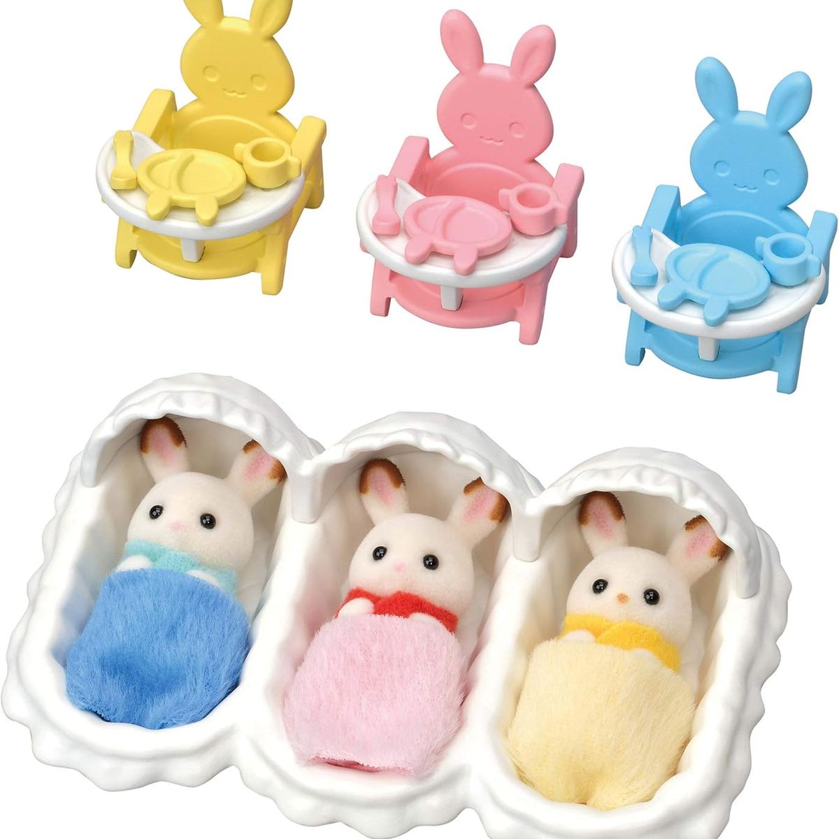 SYLVANIAN FAMILIES - Juguete Sylvanian Ternurin Conejos Primer Cuarto Recien Nacidos Original