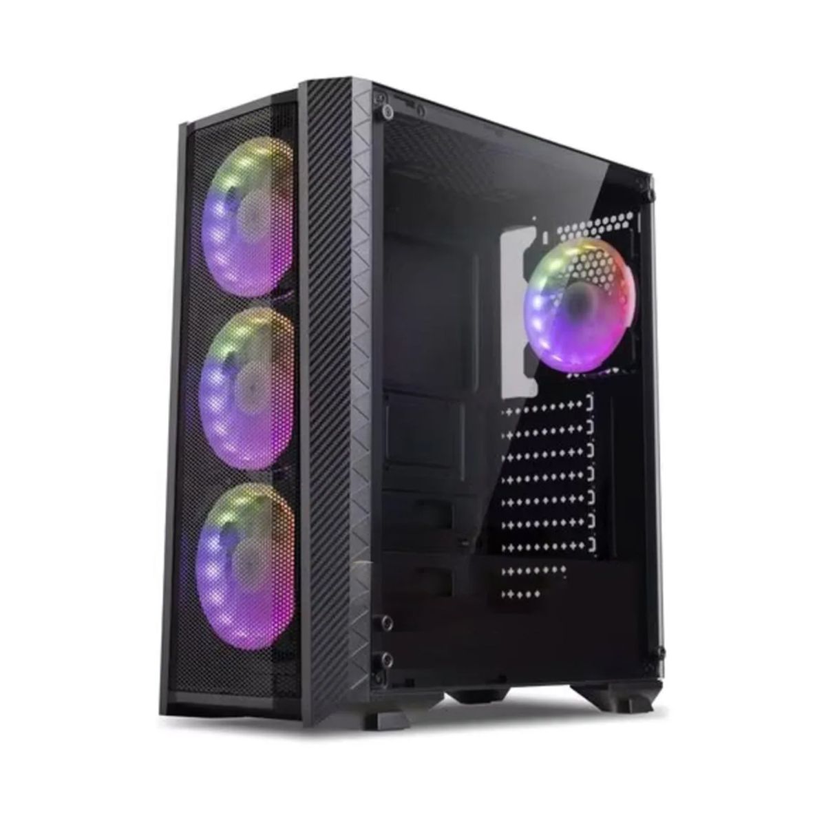 VARIOS - Case Mid Tower Game Pro Gp7681B Negro 4 Ventiladores Argb Para Pc Gaming