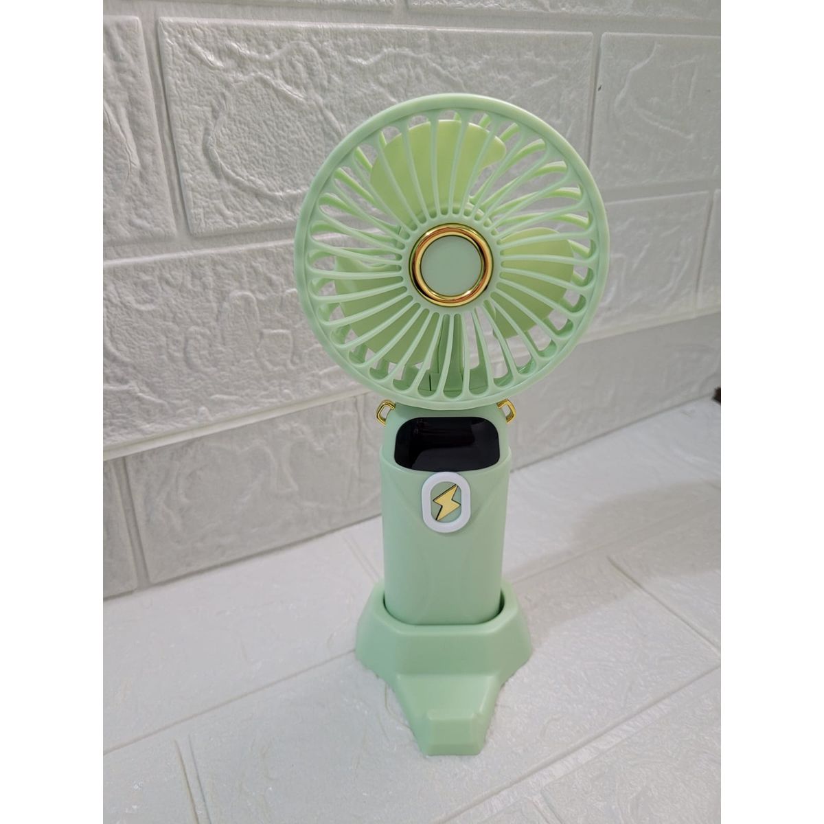 GENERICO - VENTILADOR RECARGABLE VERDE LIMON DE 5 VELOCIDADES