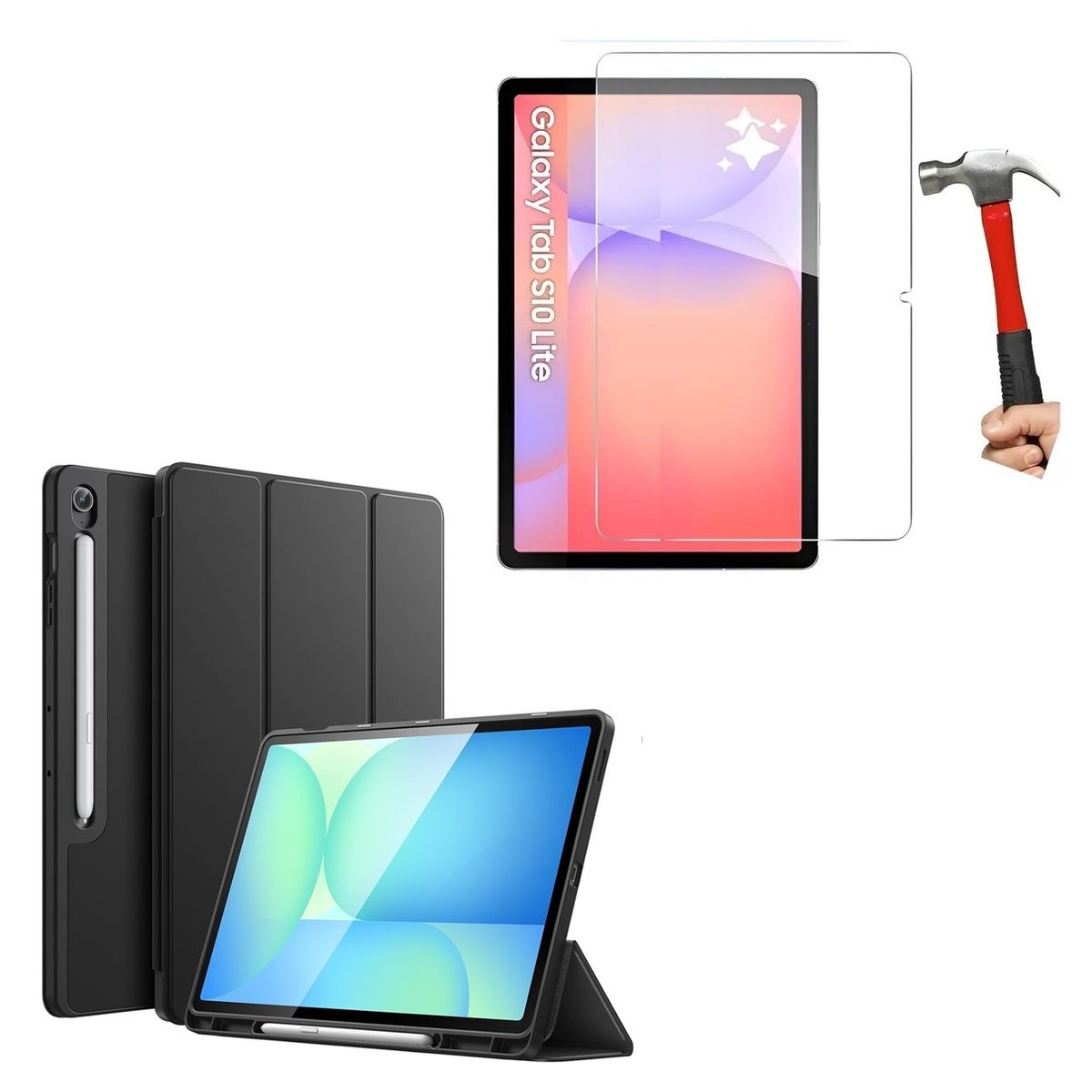 GENERICO - Funda Case + Mica de Vidrio 9H PARA Samsung tab S10 Lite 2025 SM-X400 protector porta lápiz