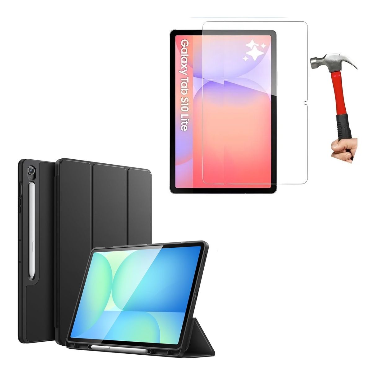 GENERICO - Funda Case + Mica de Vidrio 9H PARA Samsung tab S10 Lite 2025 SM-X400 protector porta lápiz