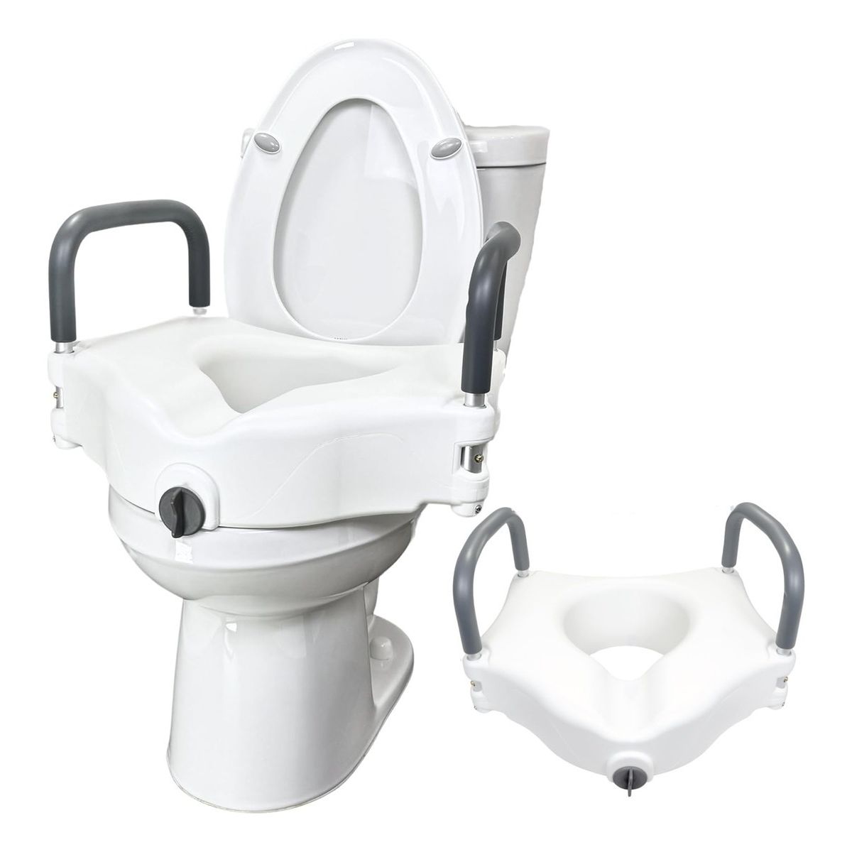 EVERSO - Alza Baño Asiento Elevado Para Inodoro Wc Con Apoya Brazos