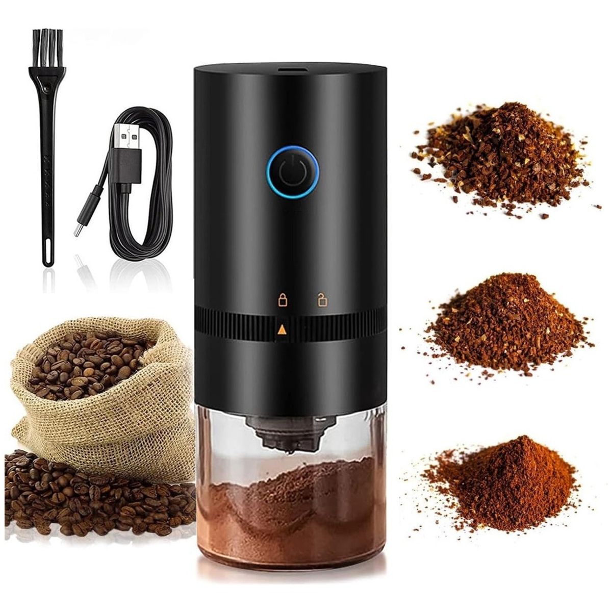 EVERSO - Molinillo De Café Electrico Moledor Portátil Recargable