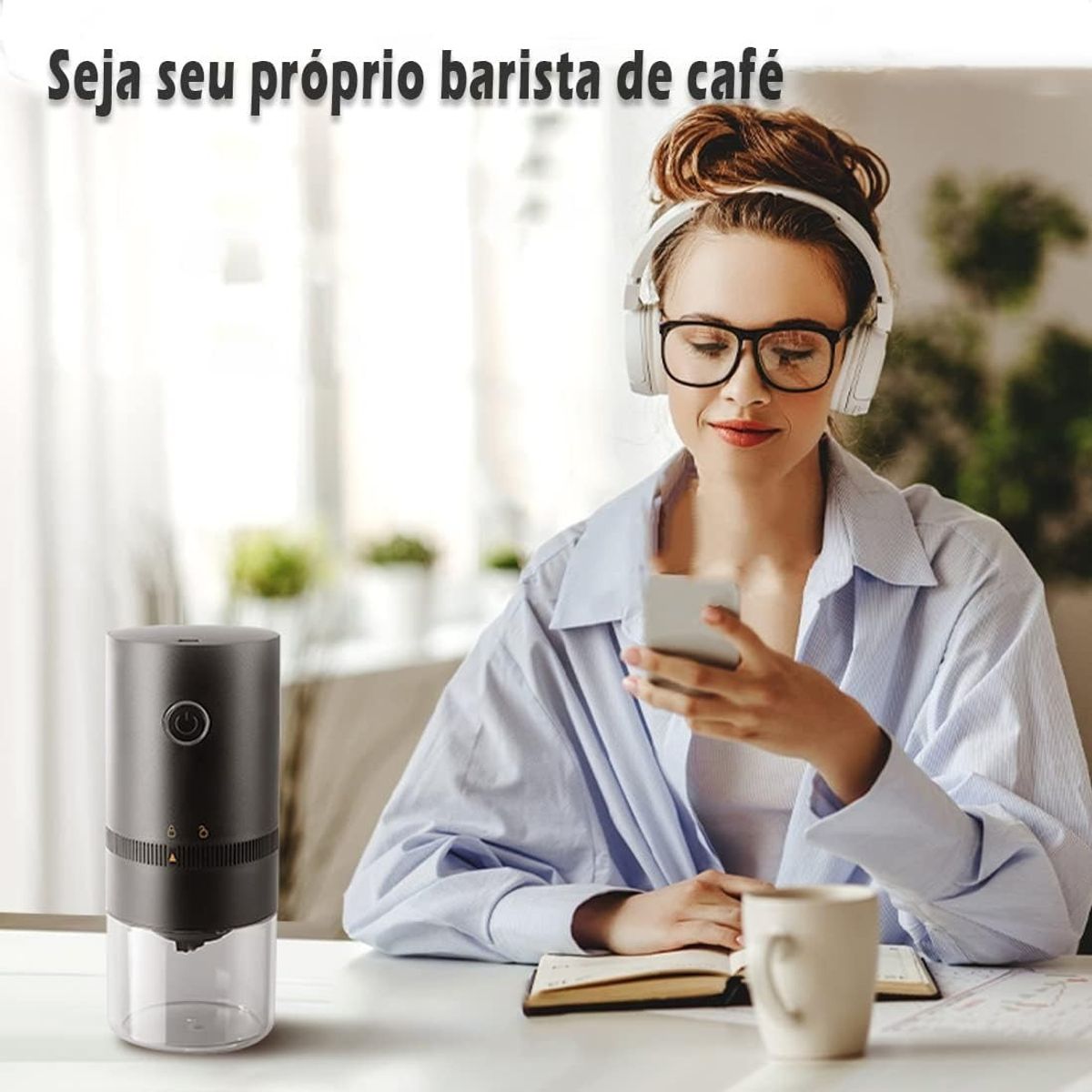EVERSO - Molinillo De Café Electrico Moledor Portátil Recargable