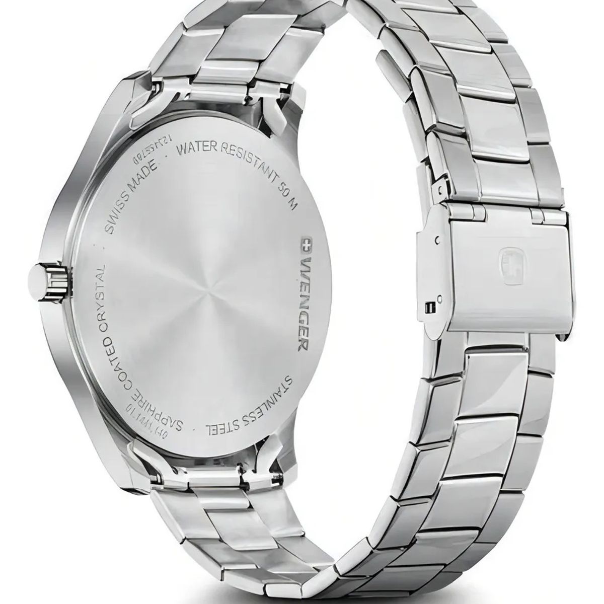 WENGER - Reloj City Classic correa de acero inoxidable dial negro Wenger