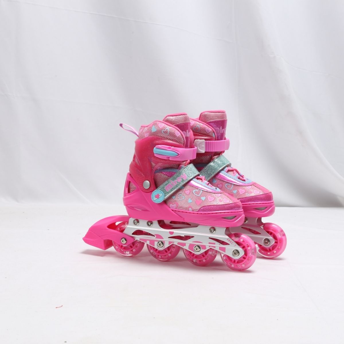 Patines Infantiles Ajustables Lineales 4 Ruedas Rosa Talla S 31-34, marca GENERICO - Foto Principal