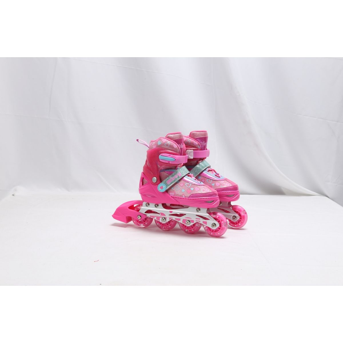 Patines Infantiles Ajustables Lineales 4 Ruedas Rosa Talla S 31-34, marca GENERICO - Foto Principal