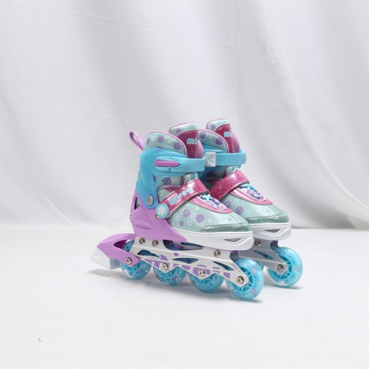 Patines Infantiles Ajustables Lineales 4 Ruedas Turquesa Talla M 35-38, marca GENERICO - Foto Principal