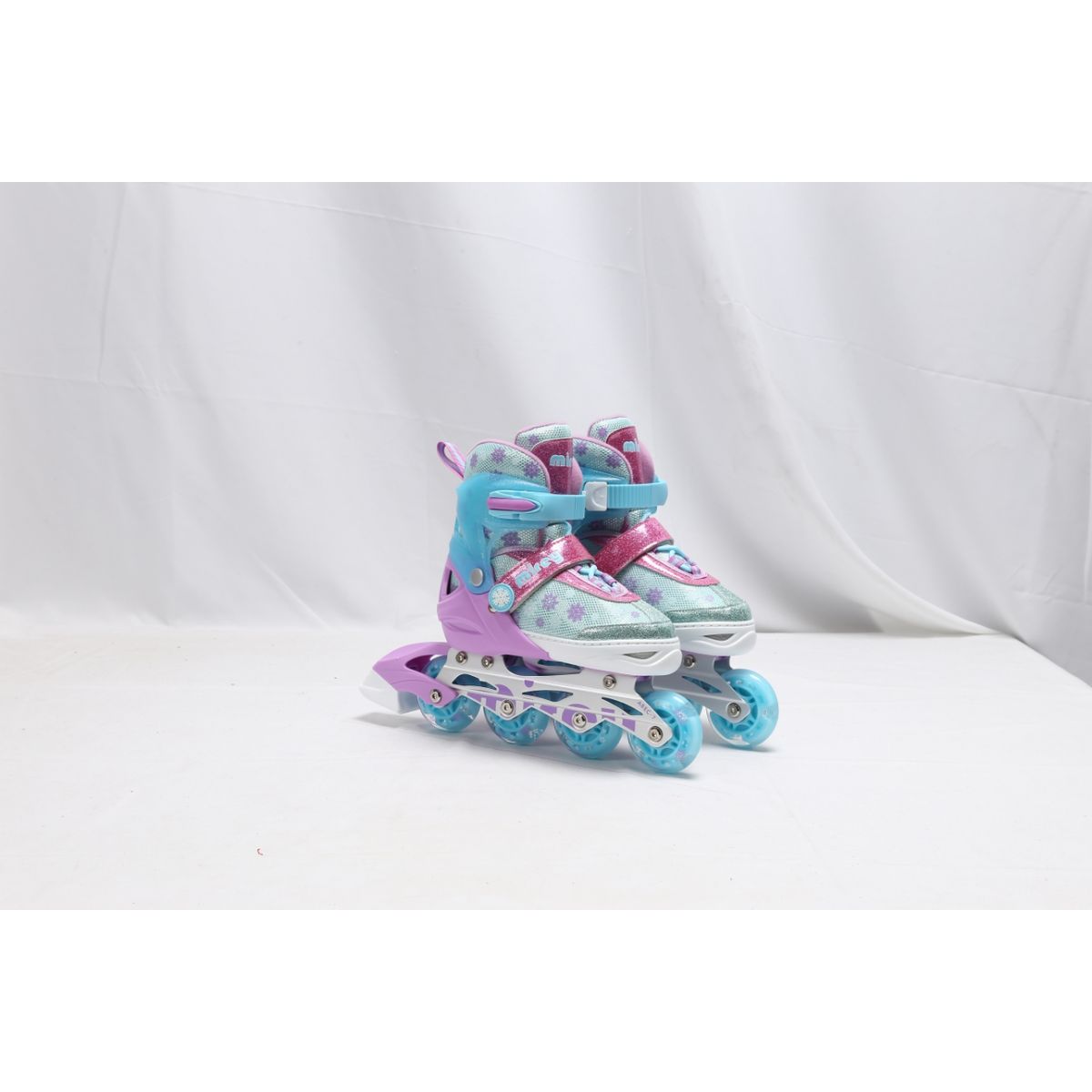 Patines Infantiles Ajustables Lineales 4 Ruedas Turquesa Talla M 35-38, marca GENERICO - Foto Principal