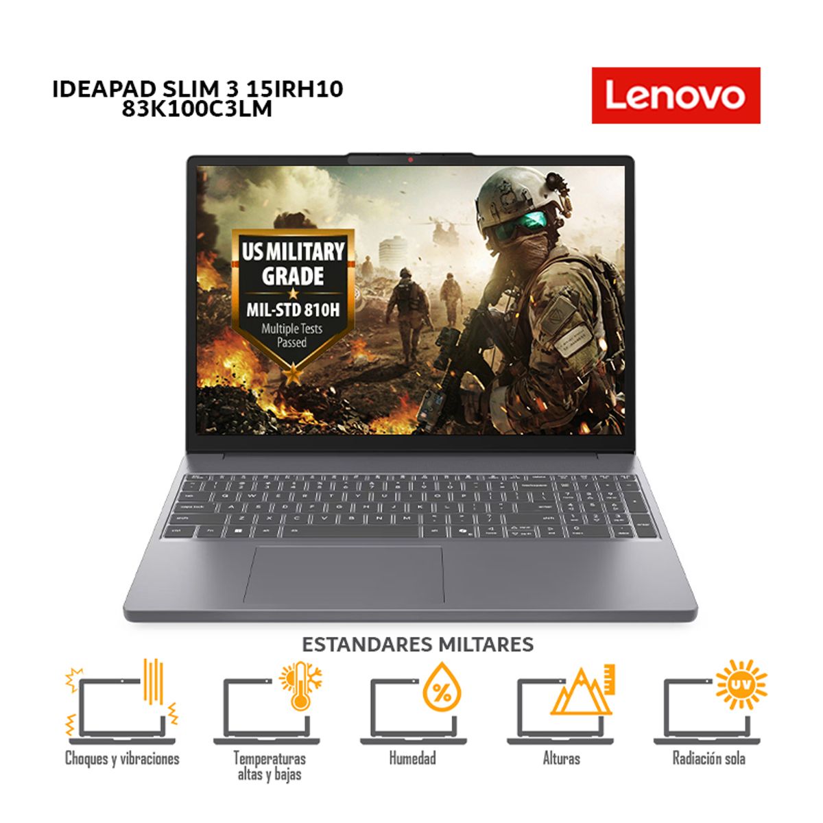 LENOVO - Laptop Lenovo IdeaPad Slim 3 15IRH10 i5-13420h 16Gb Ram, 512Gb SSD, 15.3' WUXGA IPS - 83K100C3LM