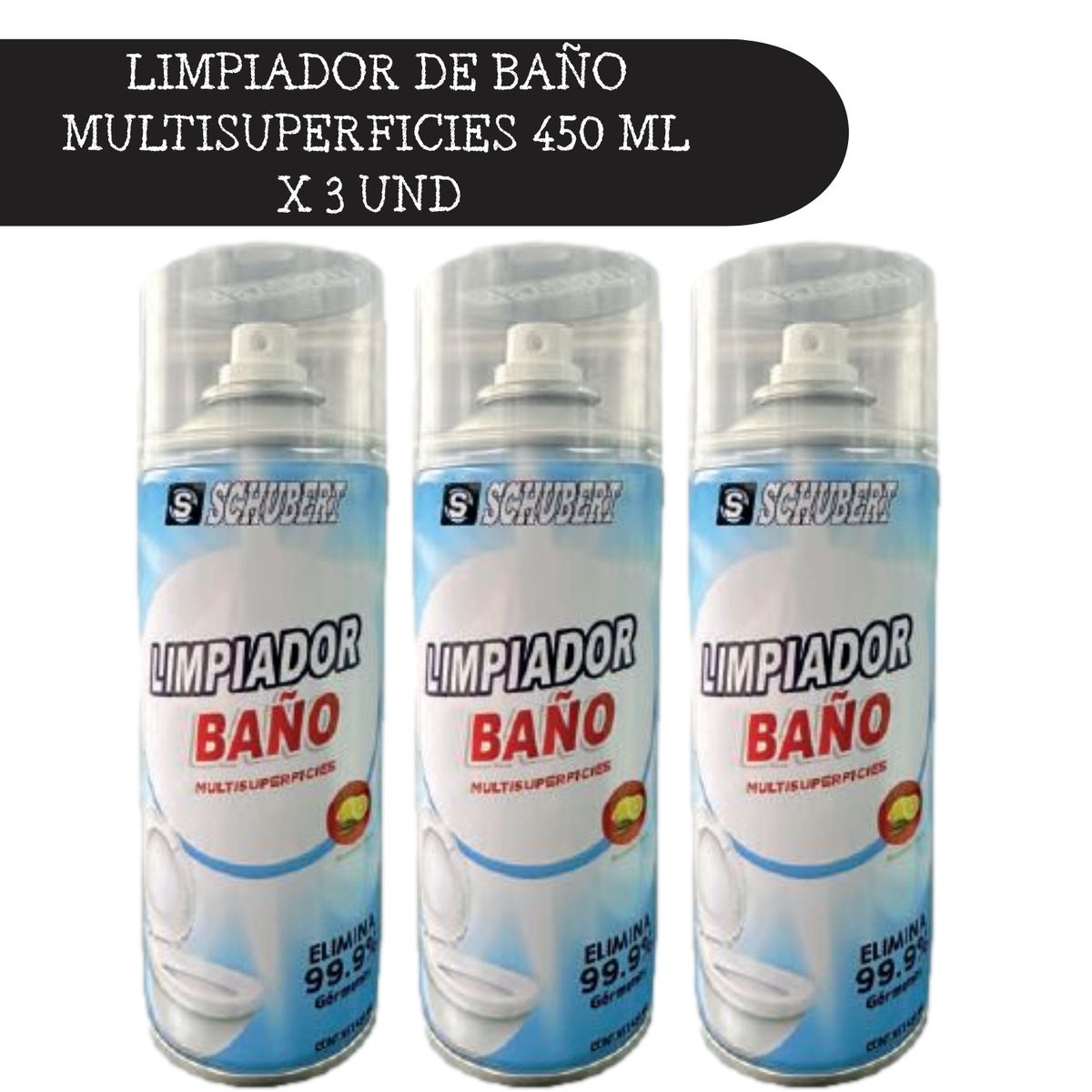 LIMPIADOR DE BAÑO MULTISUPERFICIES X3 UND SCHUBERT 450 ML – LIMPIEZA Y BRILLO TOTAL, marca SCHUBERT - Foto Principal