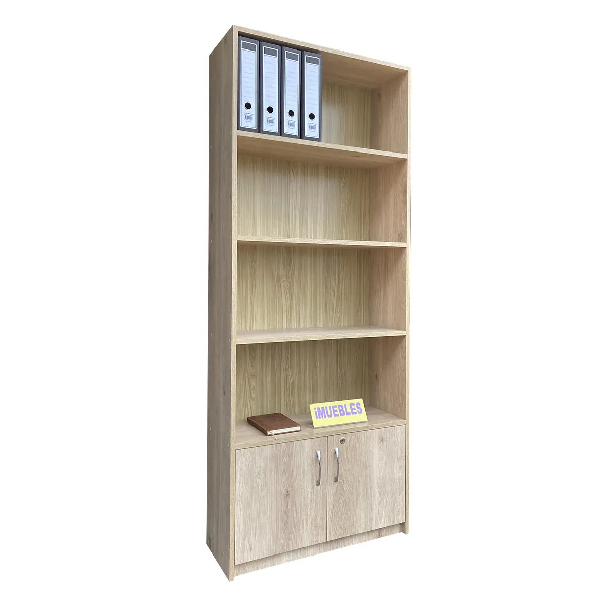 TEMEL - Estante de Melamina 80 cm con puertas bajas Damasco - TEMEL