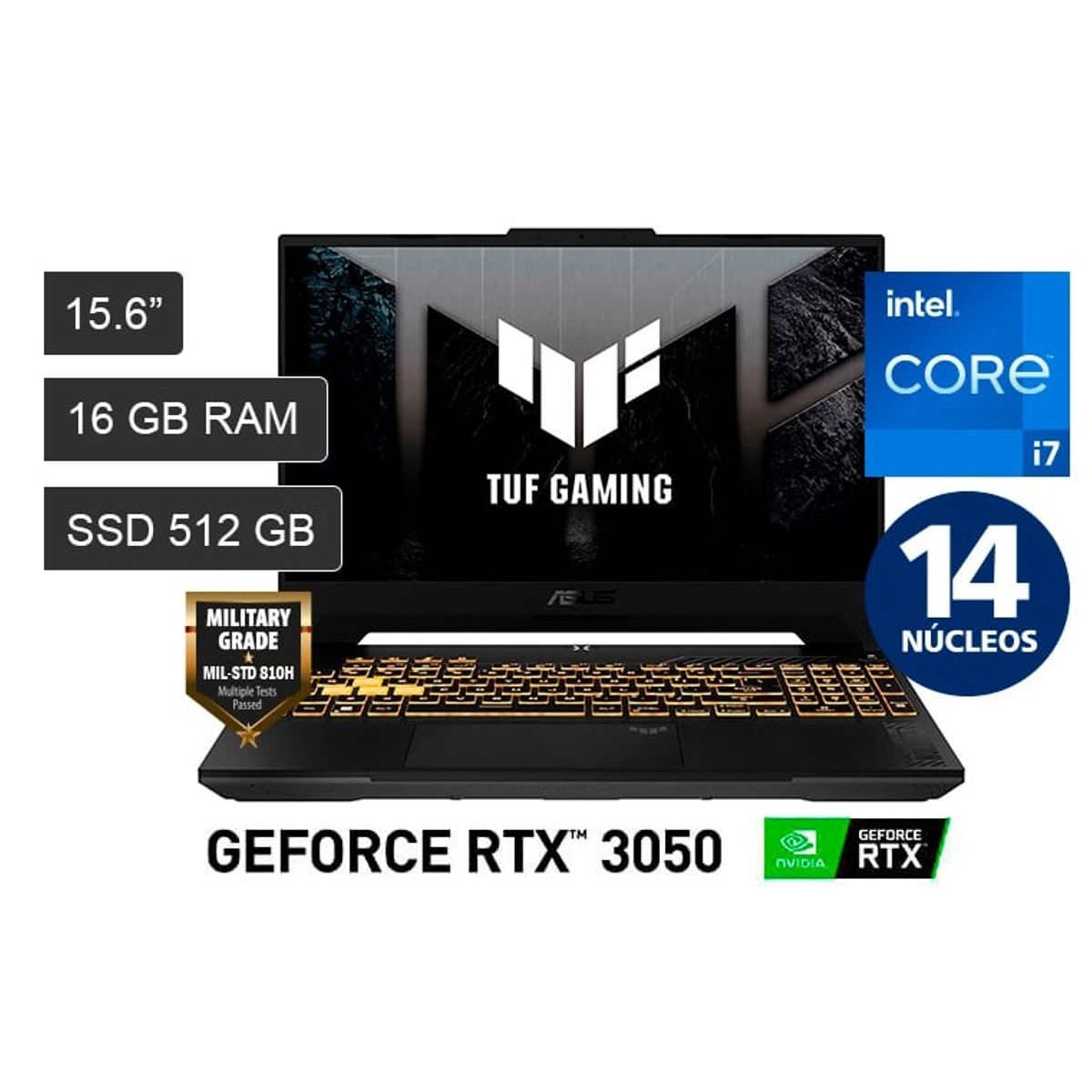 ASUS - ASUS TUF GAMING F15 FX507ZC4-HN002W INTEL COREI7-12700H 16GB 512GB SSD  4GB VIDEO RTX 3050 15.6 FHD 144HZ WIN 11