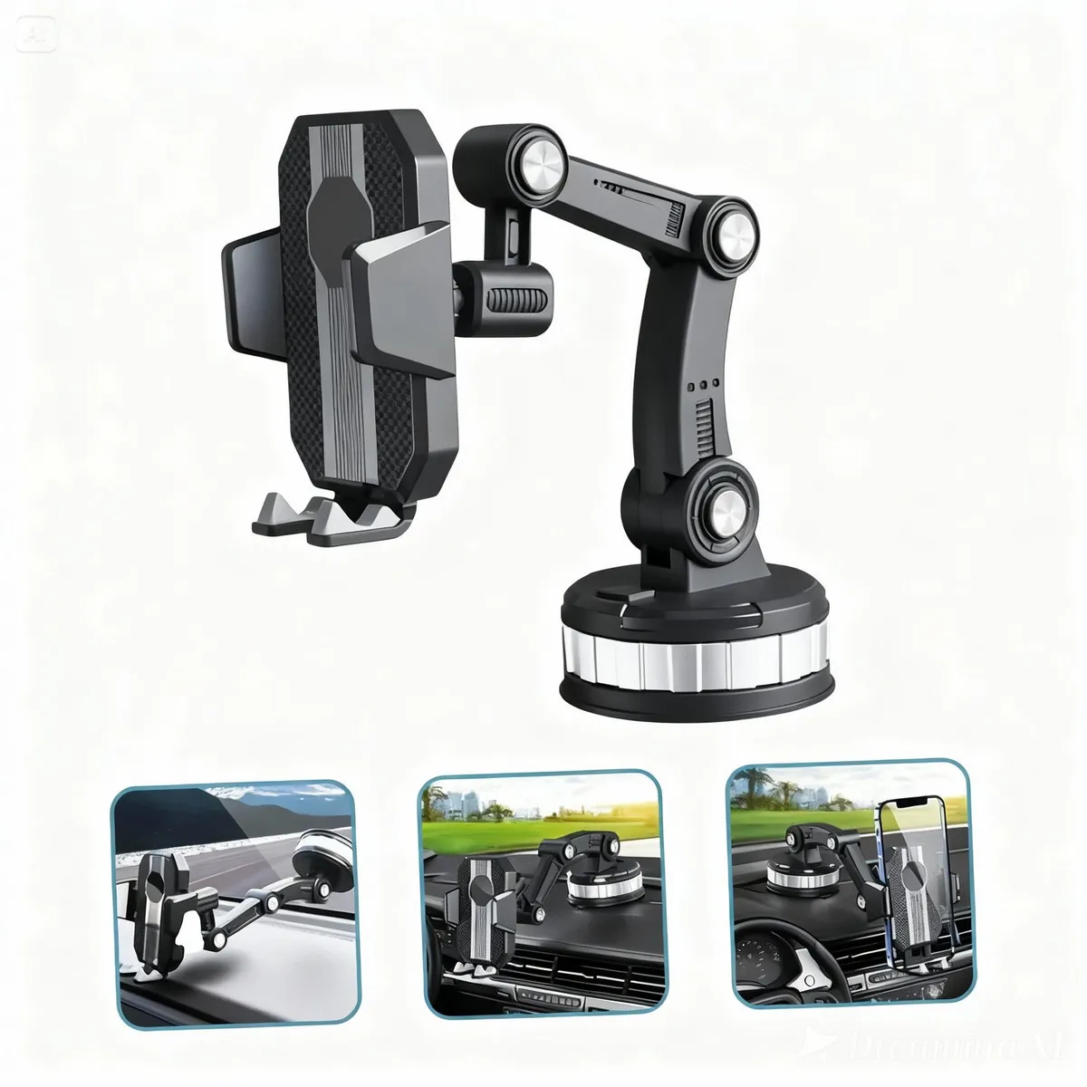 GENERICO - Soporte De Celular Brazo Extensible 360 Grados Succión Para Carro