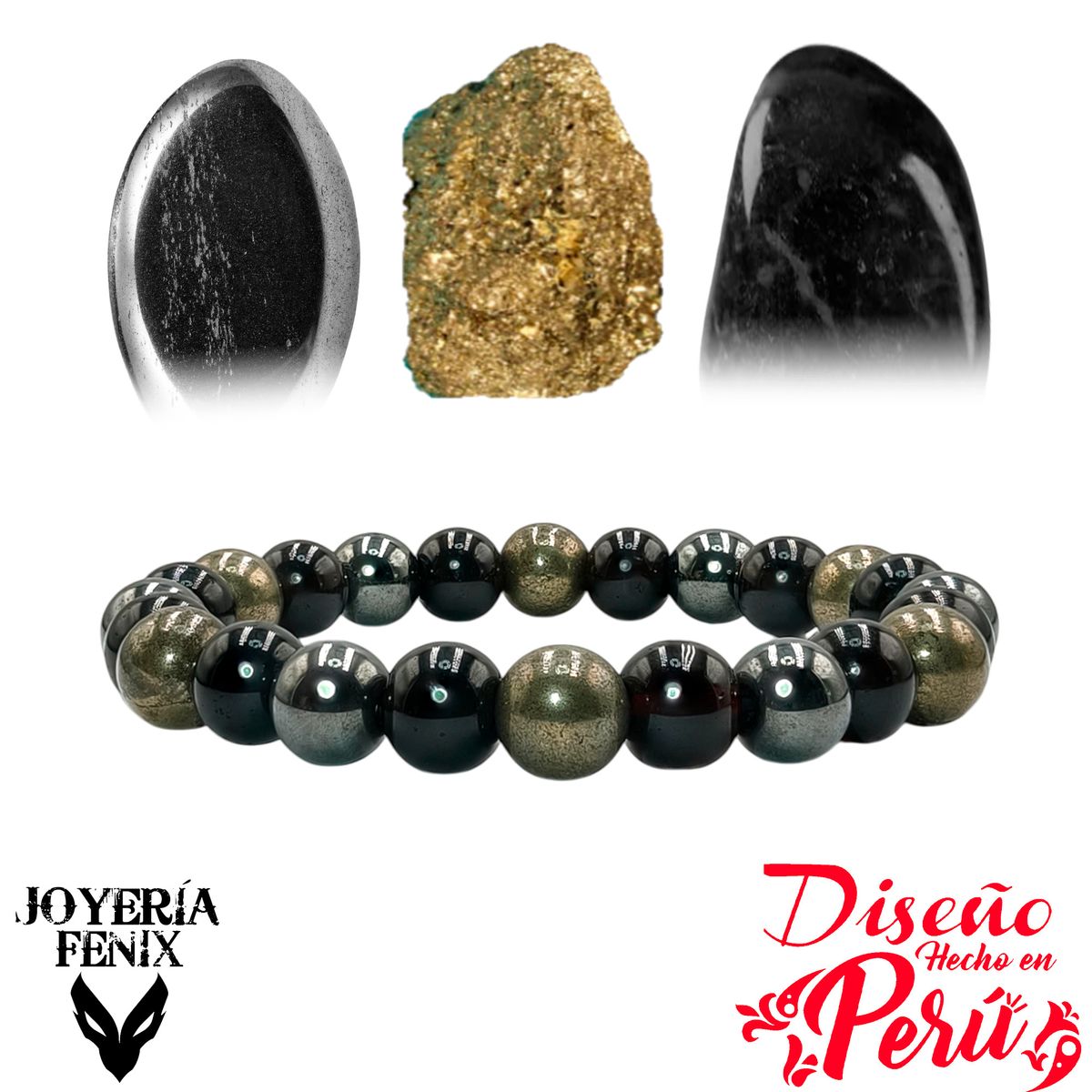 JOYERIA FENIX - Pulsera Triple Protección Turmalina - Joyería Fenix