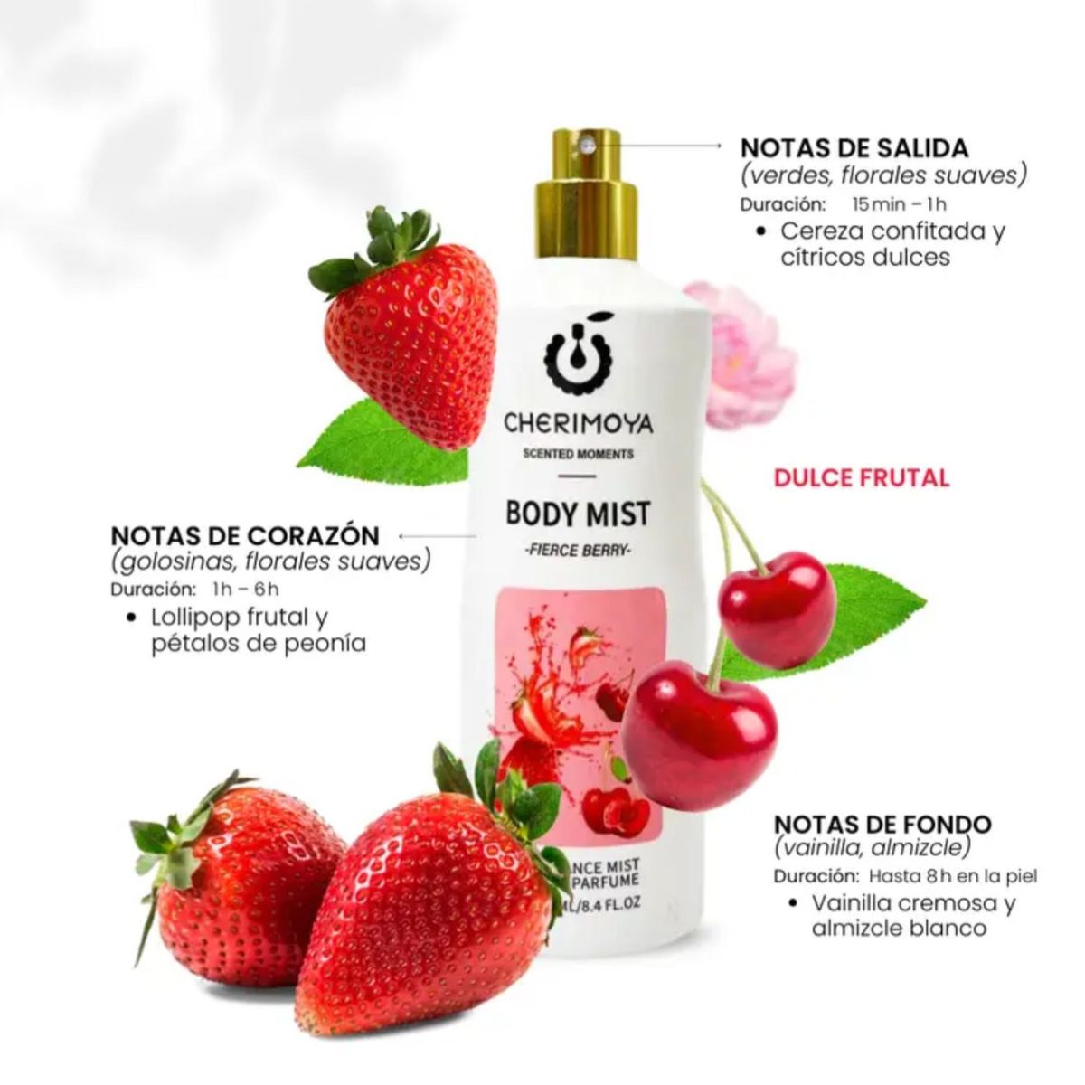 CHERIMOYA - Body Mist Cherimoya Fierce Berry 250 ml – Fragancia Dulce Frutal
