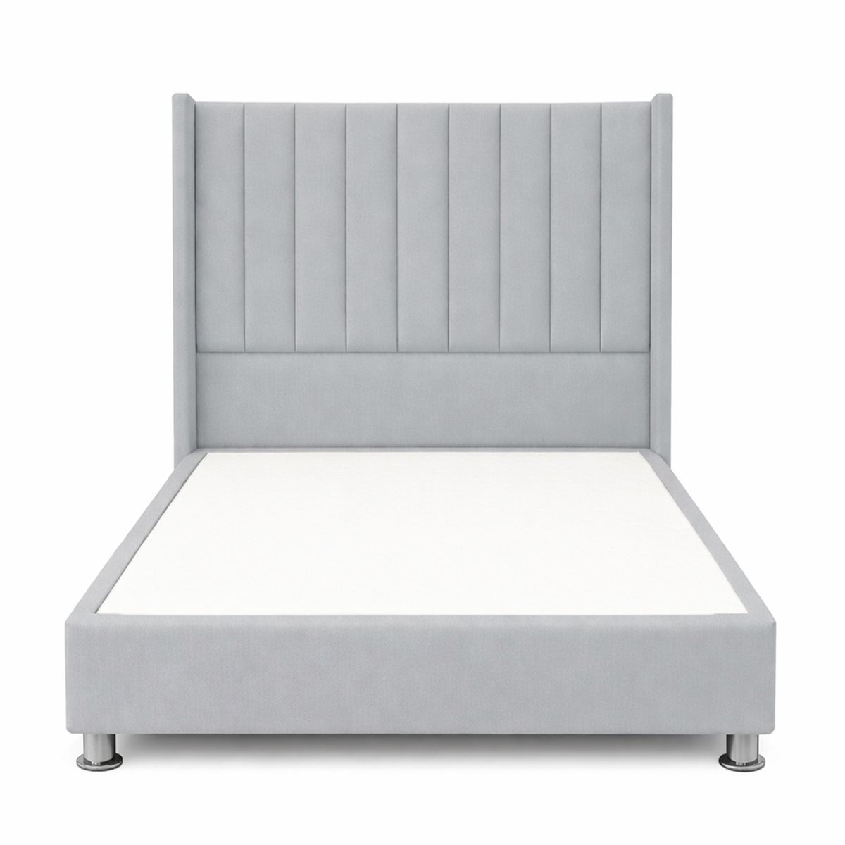 GENERICO - Cama Tapizada Confort Lineal Cromo Plomo Claro 2 Plz