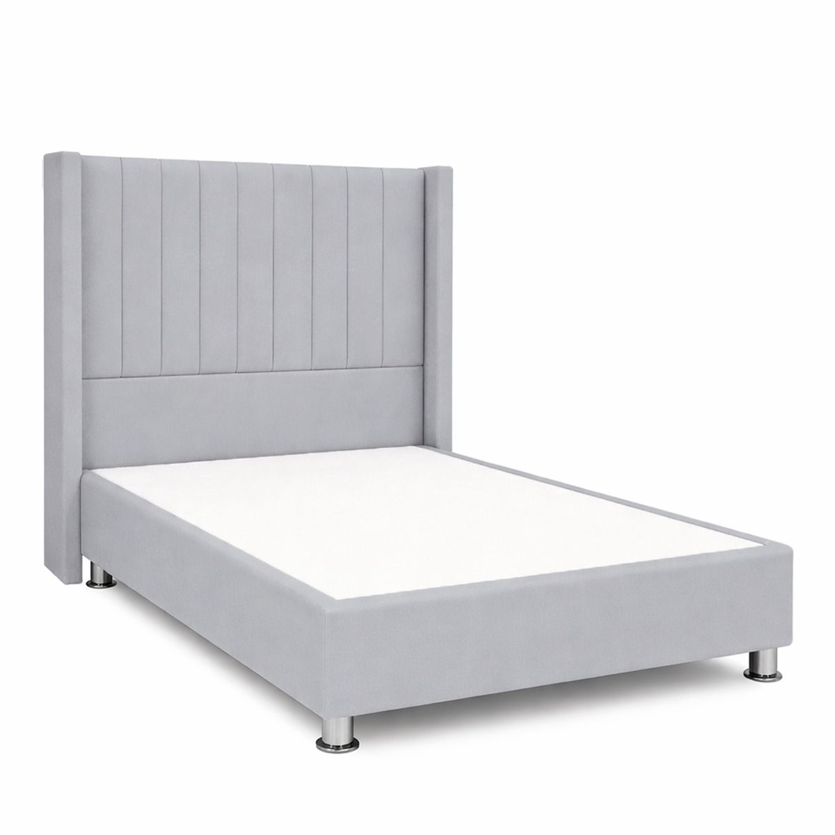 GENERICO - Cama Tapizada Confort Lineal Cromo Plomo Claro 2 Plz