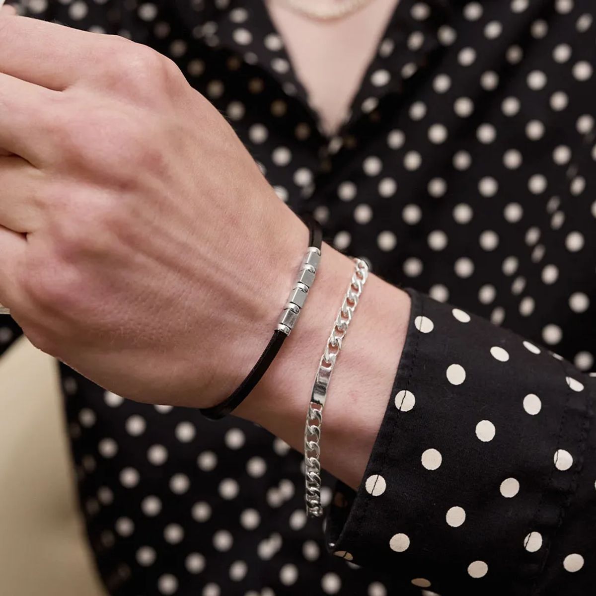 BALIQ - Pulsera Cuero Plata 925 Hombre