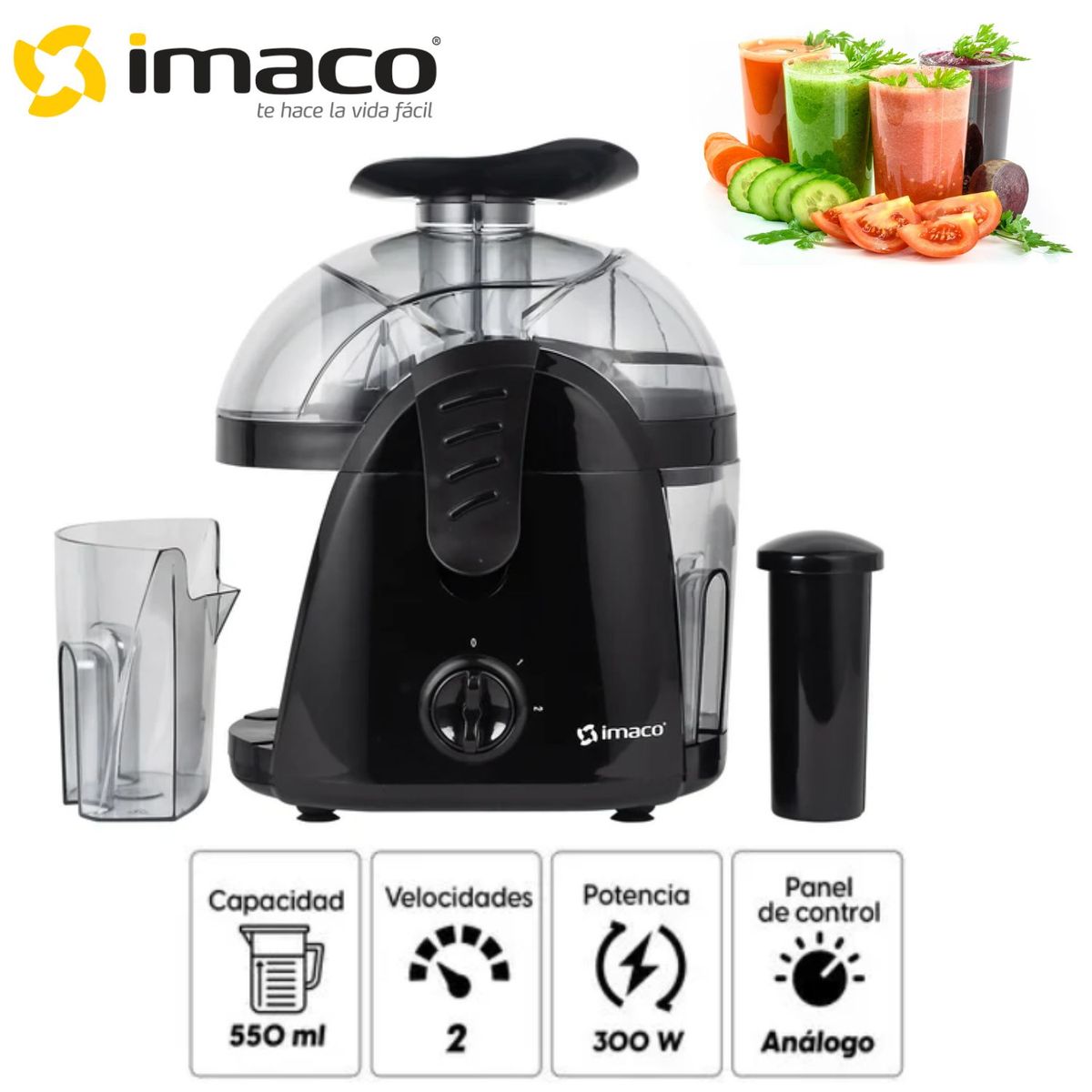 IMACO - Extractor de Jugos Imaco CP4830 550ml 300W 2 velocidades