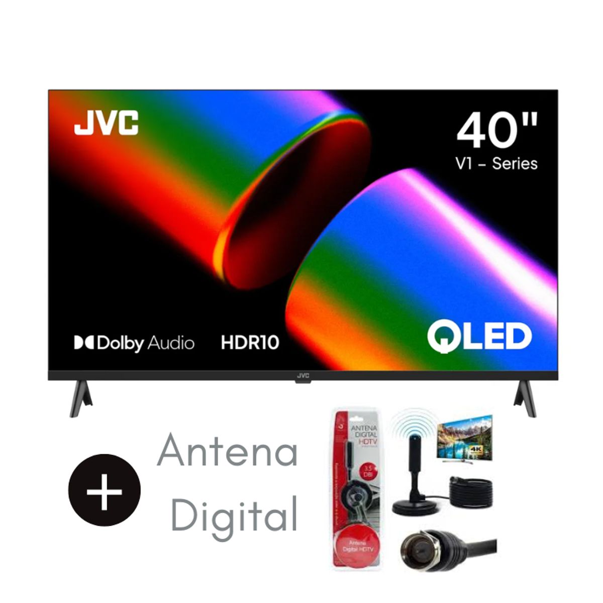 GENERICO - Televisor Jvc Qled 40 Fhd Google Tv Lt-40kb758 + Antena Digital