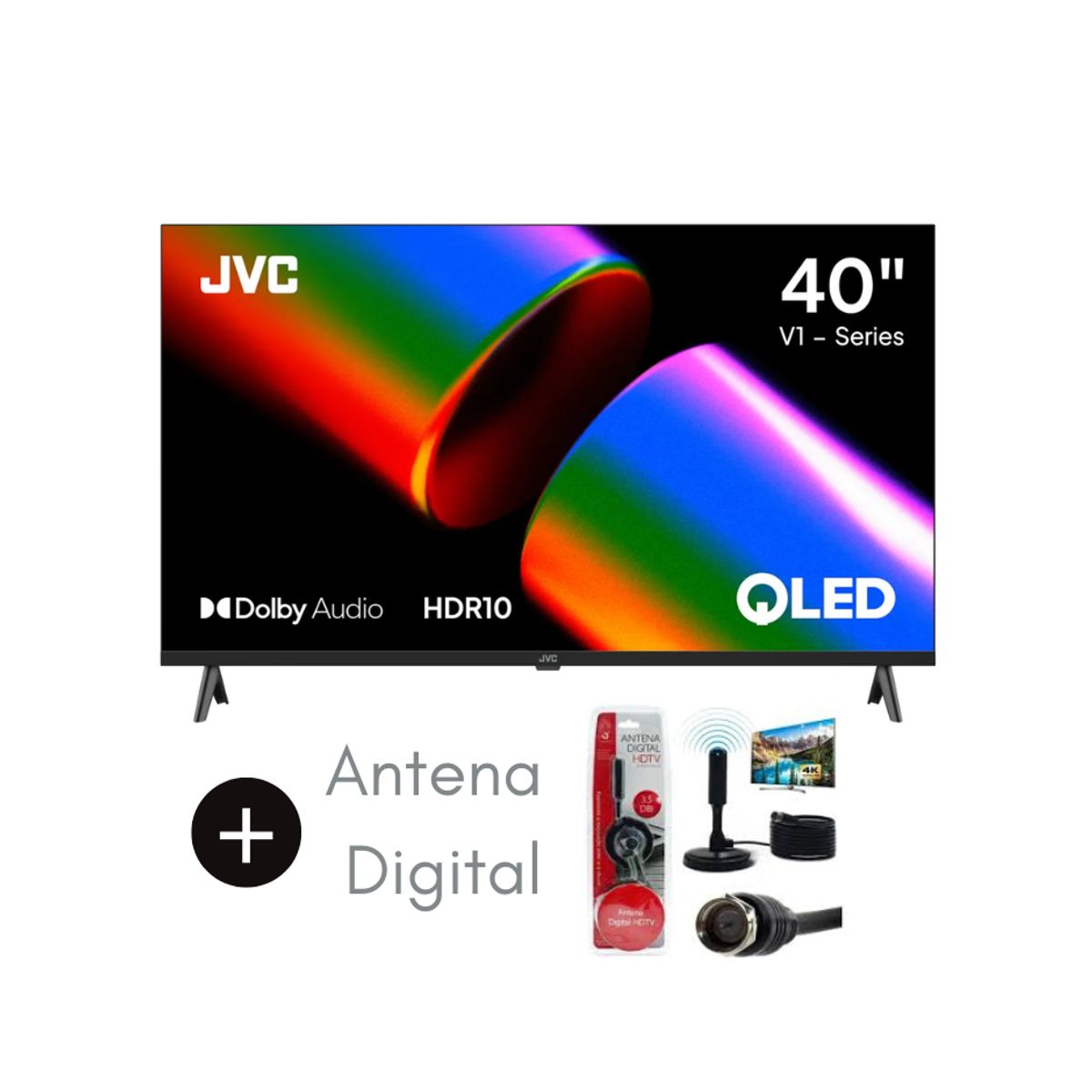 GENERICO - Televisor Jvc Qled 40 Fhd Google Tv Lt-40kb758 + Antena Digital