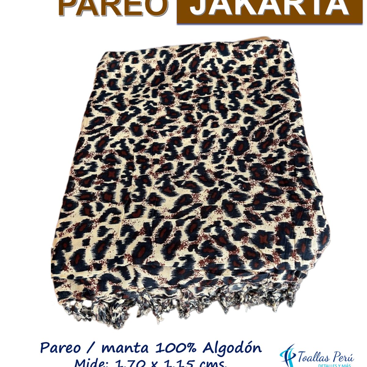 TOALLAS PERU DETALLES Y MAS - Pareo Jakarta 100% algodón - Playa o Piscina - tipo Animal Print