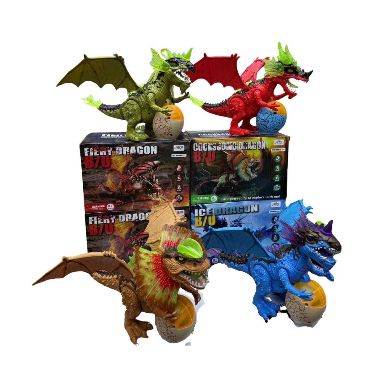 GENERICO - Juguete Dinosaurio Dragón Caminante con Luces Sonido y Huevo Interactivo - Aleatorio