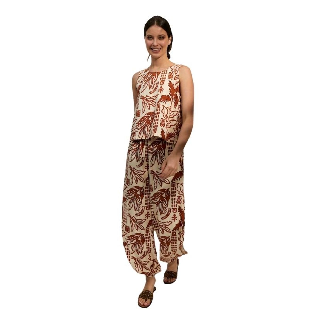 PERMUTA - Conjunto Pantalón y top estampado FIJI de Permuta