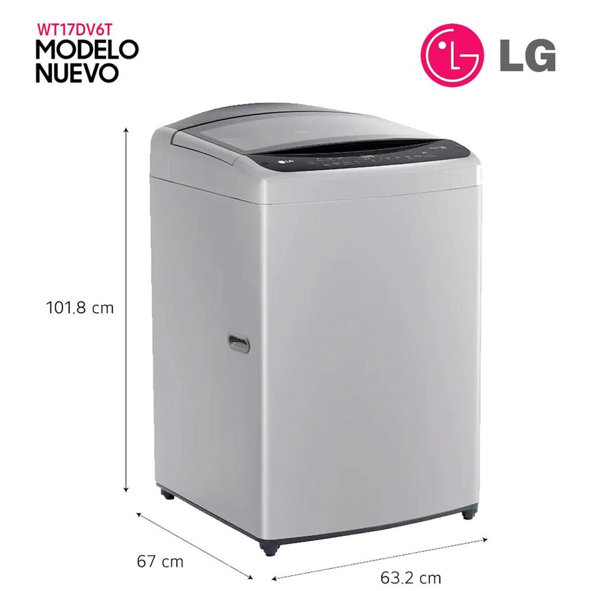 LG - Lavadora LG 17 kg Carga Superior con AI DD Gris WT17DV6T