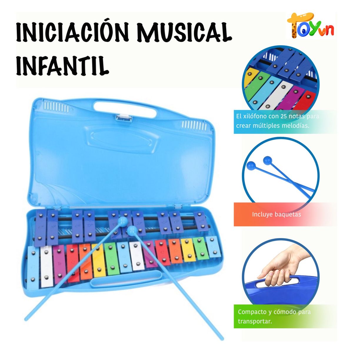 U BUY - Metalófono 25 Notas Cromático Didáctico Marca Ubuy