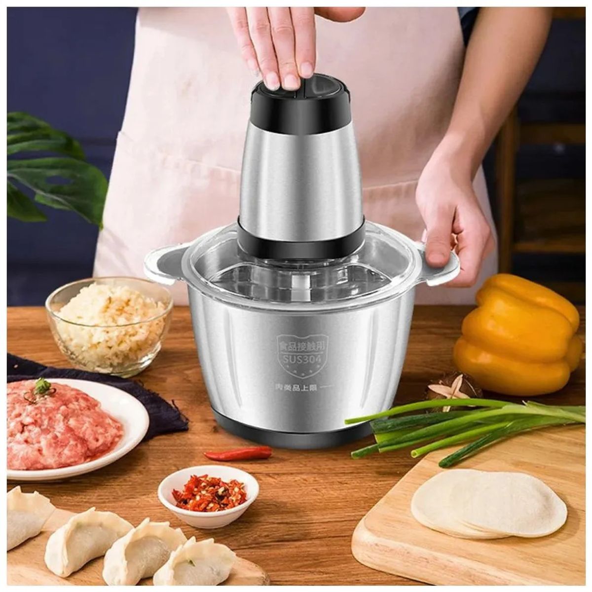 GENERICO - PICADORA  PROCESADORA DE ALIMENTOS 2L PRO  ACERO INOXIDABLE