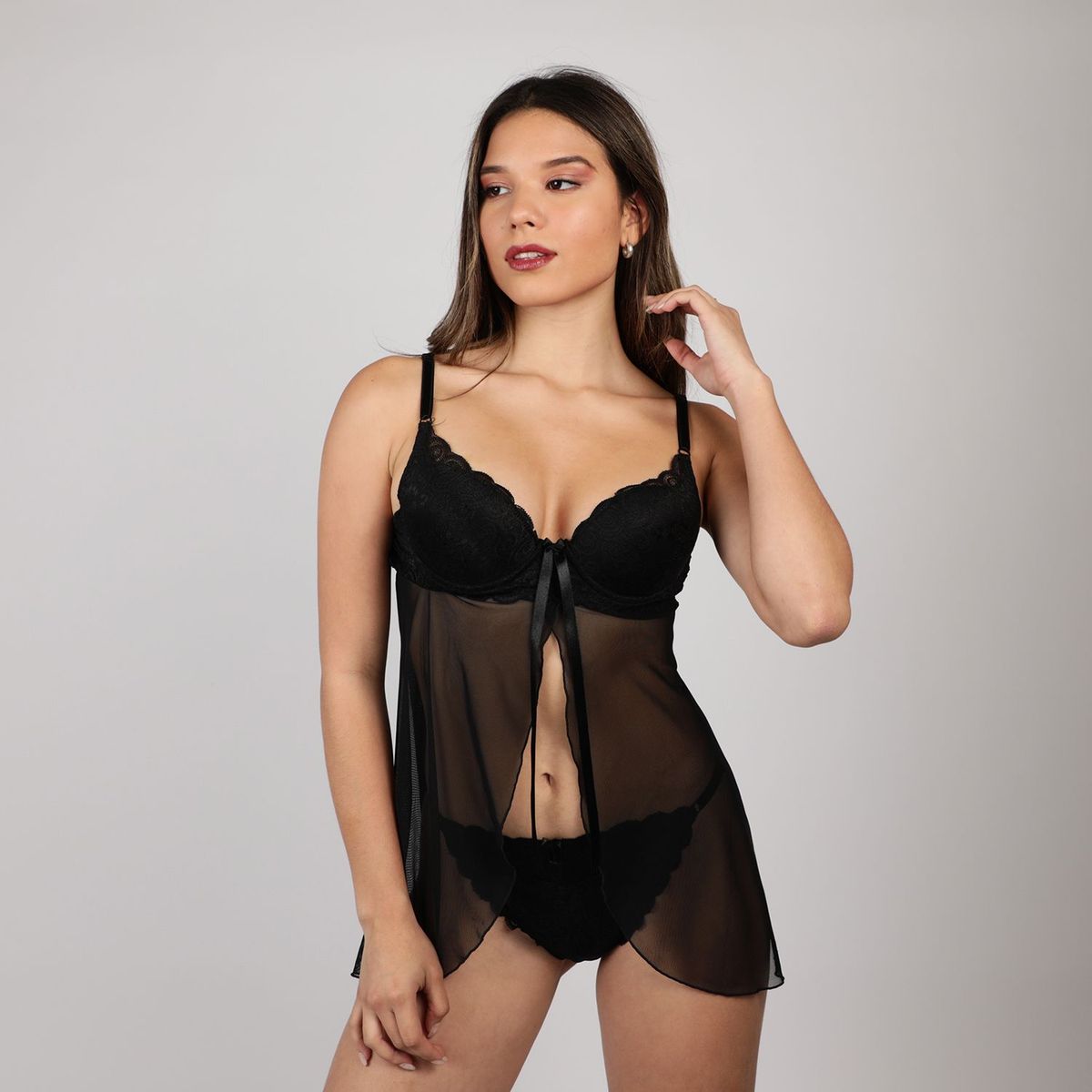 DIONE - Babydoll Conjunto de Encaje Mujer