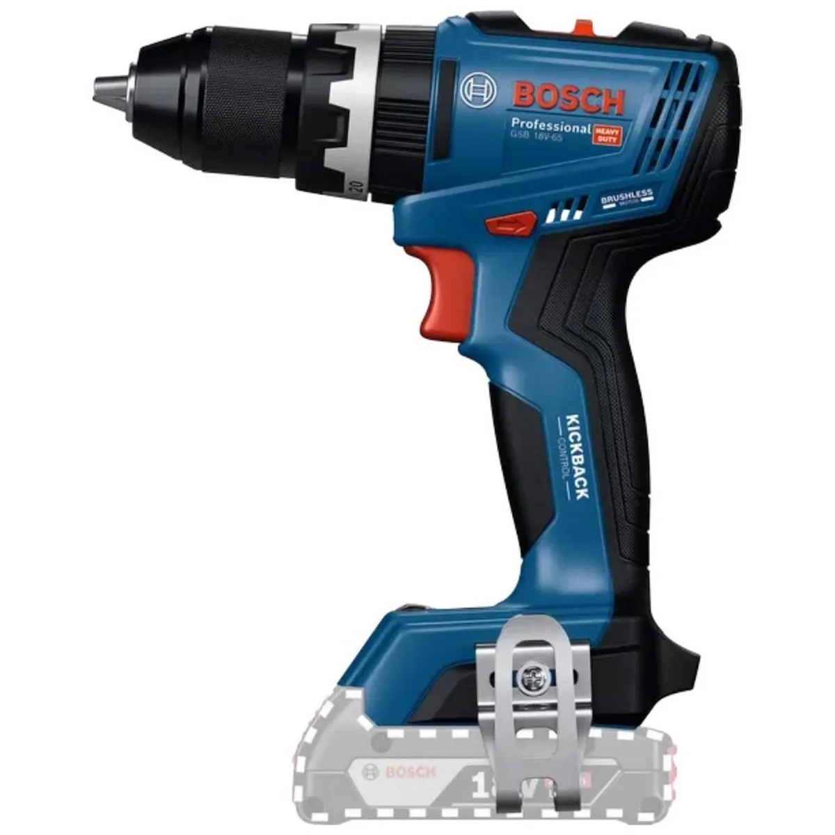 Bosch - Taladro Percutor 1/2" 18V Brushless 76Nm + 2Bat y Carg Bosch GSB 18V-65