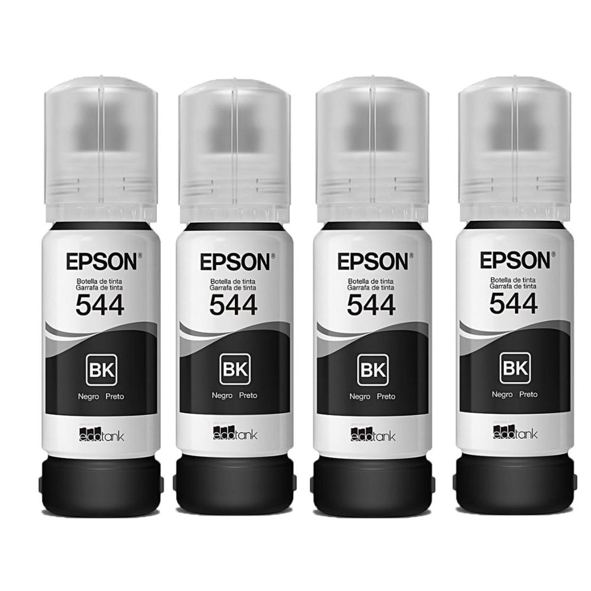 EPSON - Pack 4 Tintas Epson T544 Negro Botellas 65ml para EcoTank