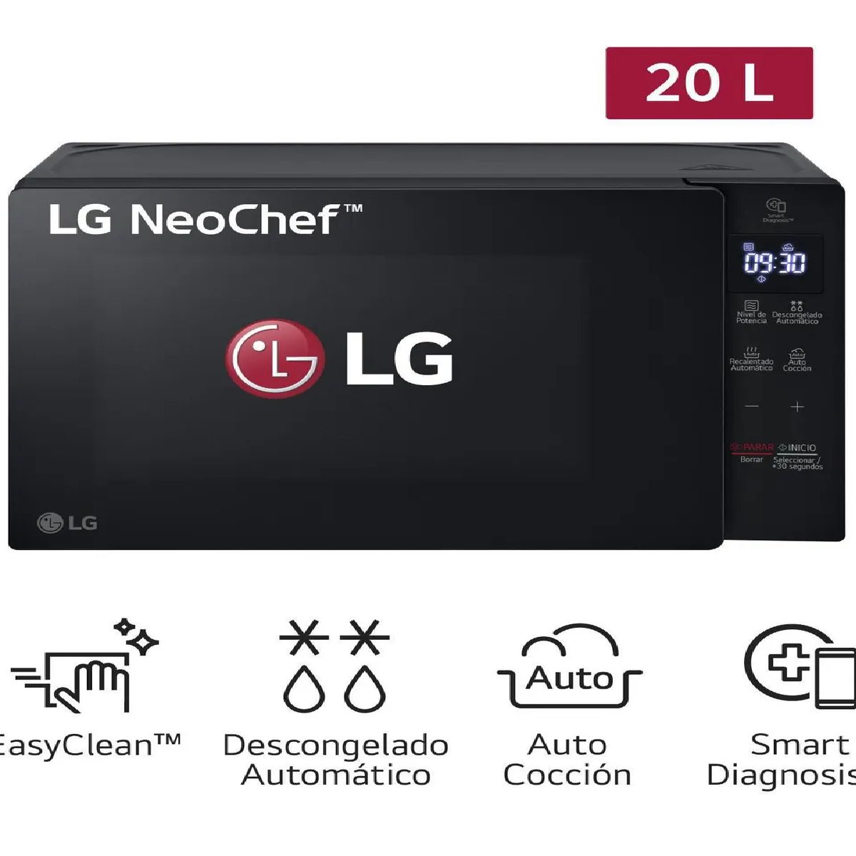 LG - Horno Microondas LG 20L MS2032GAS  Negro