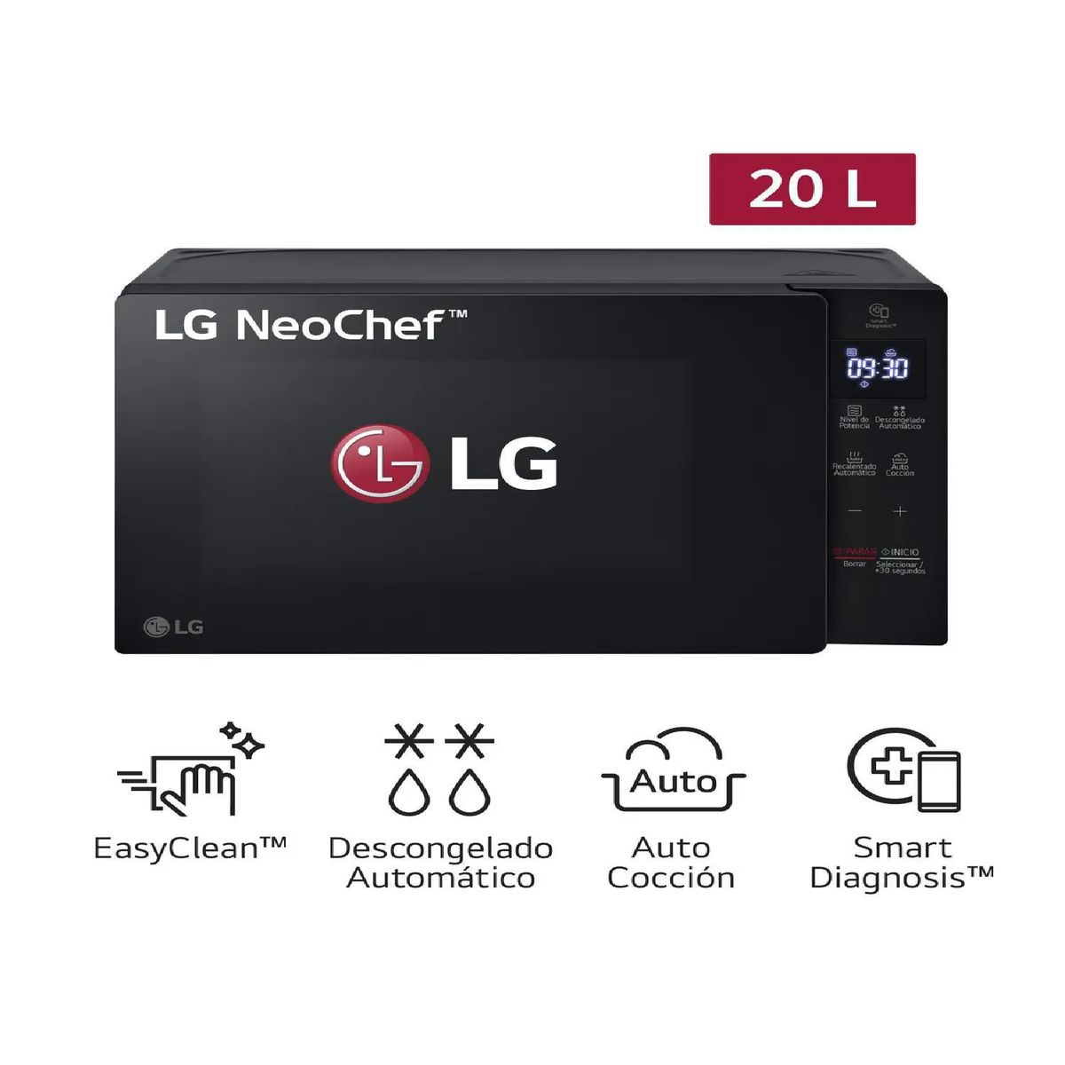 LG - Horno Microondas LG 20L MS2032GAS  Negro